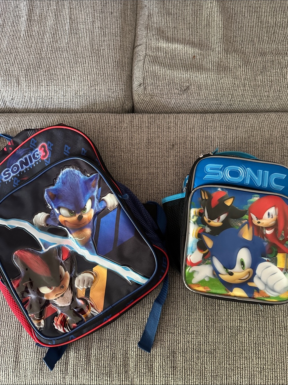 Sonic backpack and lunchbox bundle
